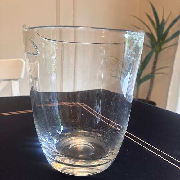 Krosno Poland Toscany Hand Blown vth Glass 8" Tall Ice Bucket Handles EUC - Picture 12 of 16